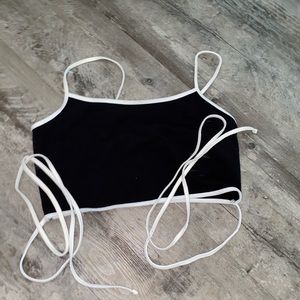 Cross String Crop Top